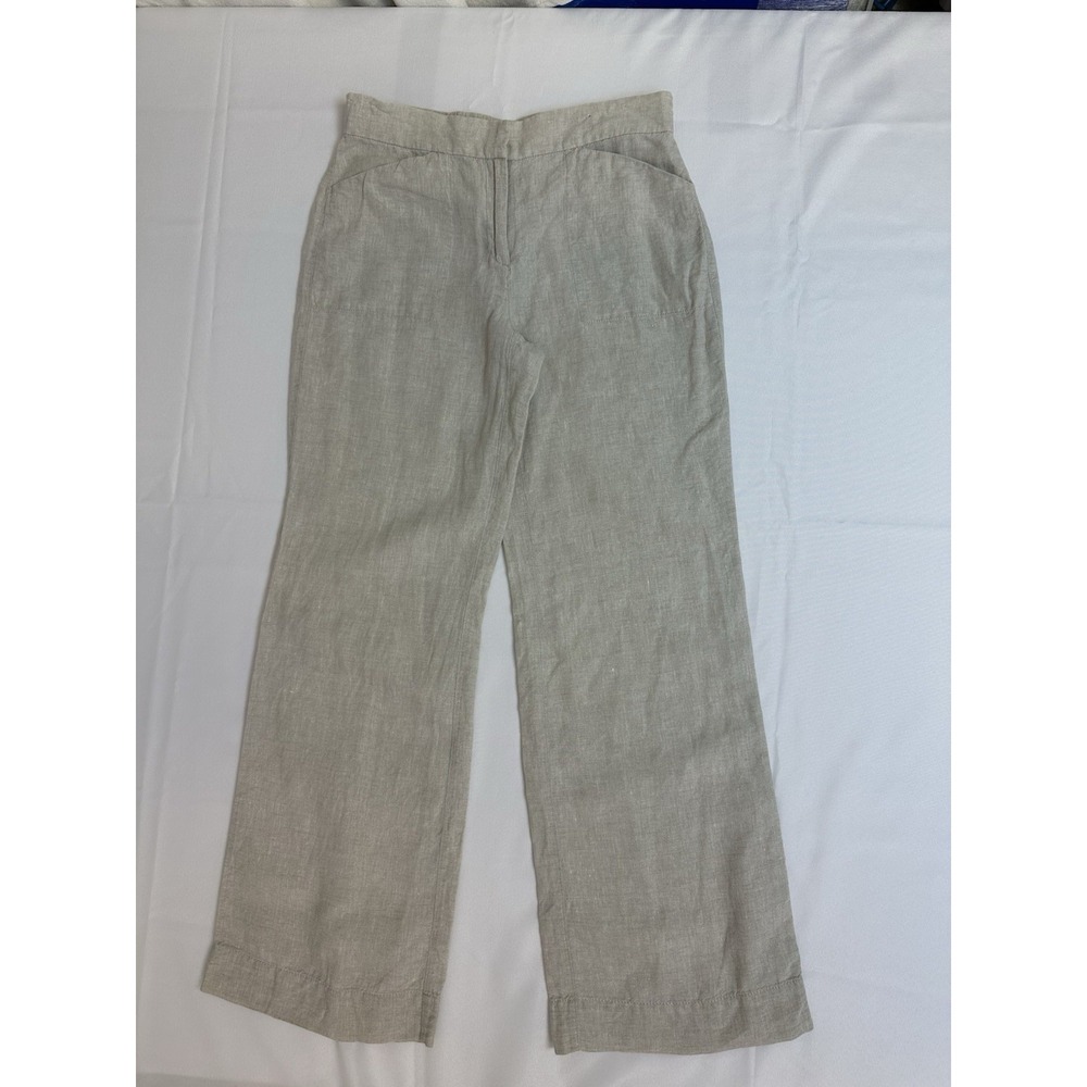 Chico's Beige 100% Linen Wide Leg Pants Women's Sz 00(2 Or XS)Natural Breathable - Picture 2 of 16